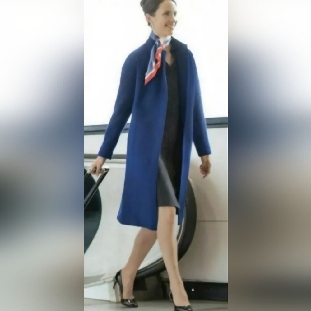 MAKE AN OFFER! American Airlines Cobalt Blue Wool Blend Coat